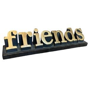 Demcaco Gold Toned Black Resin FRIENDS Letters Desk Plaque Sign Sculpture